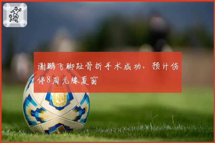 谢鹏飞脚趾骨折手术成功，预计伤停8周无缘夏窗