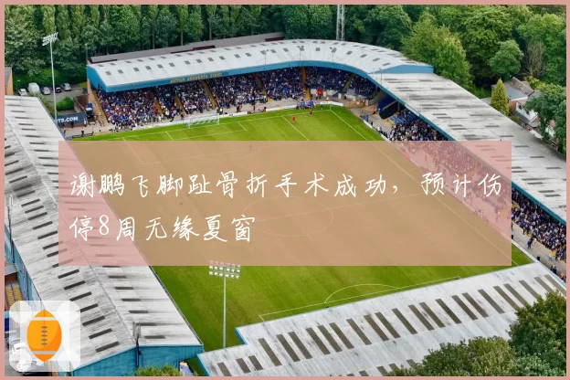 谢鹏飞脚趾骨折手术成功，预计伤停8周无缘夏窗